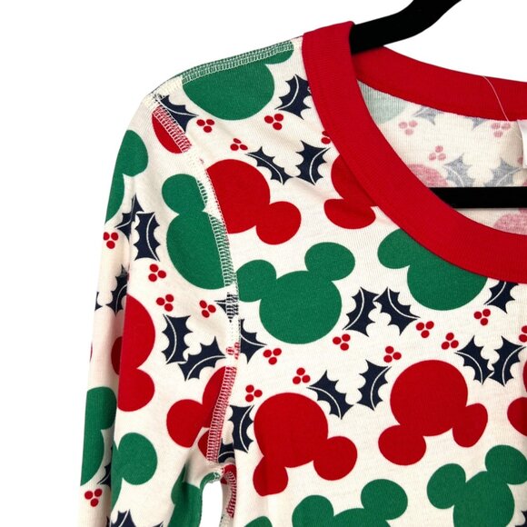 Hanna Anderson Disney Mickey Holly Christmas Organic Cotton Pajama Set - Picture 4 of 16